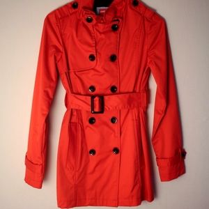 Retro bright red trench